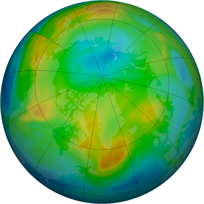Arctic ozone map for 07 December 2004
